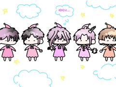 세포신곡 이즈, 미스미, 니죠, 디타, 미와 요정 키링 도안