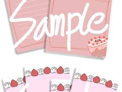 딸기 케이크 메모지