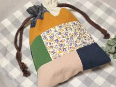 핸드메이드 패치워크 스트링파우치