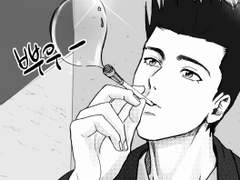 윤대협 비눗방울 피우는 만화