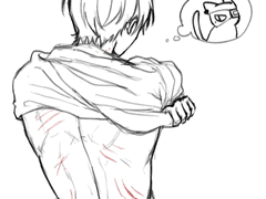 자컾캐 등짝 낙서