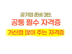 공기업 준비 - 3탄. 공통 필수 자격증