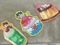 여름 디저트 스티커 칼선 도안(댐 탱 주노)