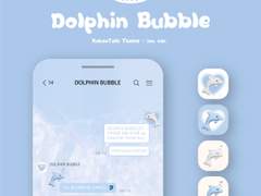 [카톡 카카오톡 테마 다운 / 아이폰] DOLPHIN BUBBLE 13 (돌고래 버블 파랑 남예준)