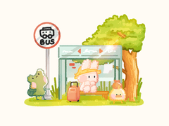 버스를 기다리는 삼총사