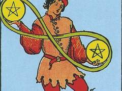 [타로카드 독학] 펜타클 2 / 토트 타로 Disk of 2