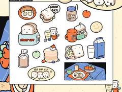 굿노트 스티커 - 아침 식사