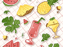 [굿노트] 시원한 여름과일 친구들 스티커🍉🍍