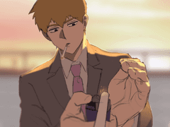 담배 불 붙여주는 레이겐