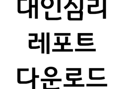 대인관계 심리학 -자신의 삶의 경험에서 중요한적