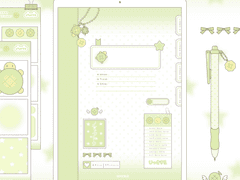 [ goodnote template ] 메론빵 노트패드 | 하이퍼링크 / 스티커 세트