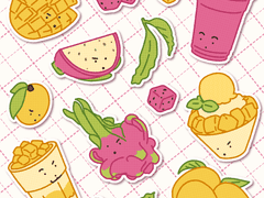 [굿노트] 시원한 열대과일 친구들 스티커🥭