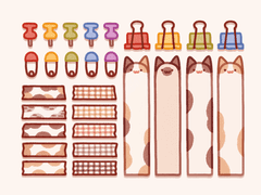 [굿노트] 고양이 메모지 & 마테 & 클립 스티커 세트