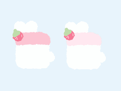 딸기 푸딩래빗 카톡 테마 [ios/and]