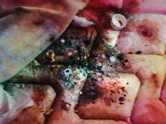 매트리스에서 자라난 곰팡이의 성장영화