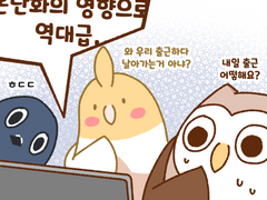 태풍 오기 전 회사원들 반응