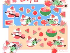 ˈ∗♡∗ˈ 전기톱수박 ˈ∗♡∗ˈ 기간 한정 무료 굿노트 스티커