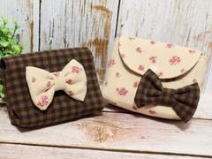 핸드메이드 리본 브로치 파우치