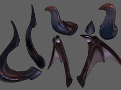 인외, 악마의 뿔 3D 모델링 3종