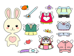 (어린이용)토끼 인형 컬러링 시트