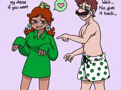 루이지 옷을 입고 있는 데이지