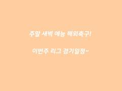 해외축구 리그 경기 일정!