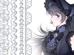 로맨스 판타지 풍성 프릴 브러쉬 5종 (밑색/채색)