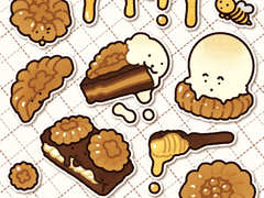 [굿노트] 끈적달달 꿀약과 친구들 스티커🍯