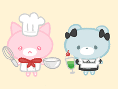 메이드 곰 고양이 옷입히기 도안 png