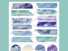 ✨무료✨ [굿노트 노트쉘프 스티커] 감성 하늘 스티커
