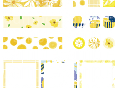 옐로 패턴 스티커