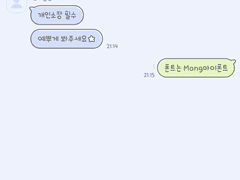 아이폰 카카오톡 테마 - 하늘 라임 콩