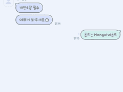 아이폰 카카오톡 테마 - 하늘 민트 콩