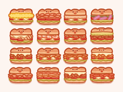 [굿노트] 서브웨이 샌드위치 스티커 & PC 아이콘 무료배포