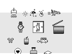 모노톤 굿노트 픽셀 스티커_part.3