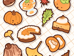 [굿노트] 달달한 가을 친구들 스티커🍁