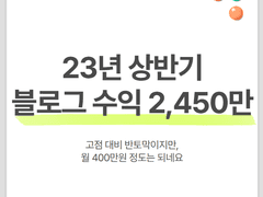 23년 상반기 네이버 블로그 수익 2,450만원 (ft. 직장인 부업)