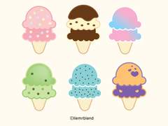 알록달록 아이스크림 스티커