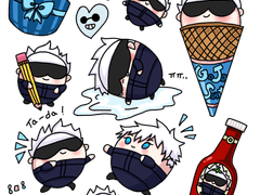 주술회전 고죠 후와고 굿노트 스티커