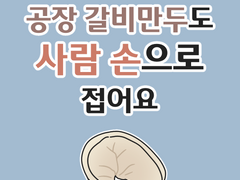 공장 갈비만두도 사람 손으로 접어요