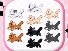 신나 뛰어다니는 픽셀 강아지 스티커