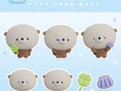 굿노트 스티커 - 💗굴려 아기해달 free!