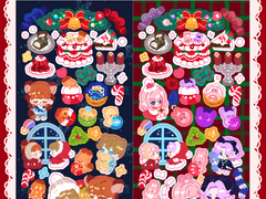 크리스마스 무테 씰스티커 커미션 (반고정틀)