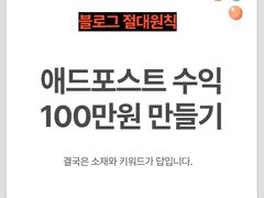 블로그 수익화 ① 애드포스트 월 100만원 만들기