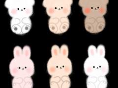 [굿노트/스티커] 복슬복슬 귀여운 털뭉치 동물들💕🐻🐰🐶(곰,토끼,강아지)