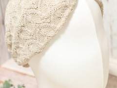 핸드메이드 베이지 니트 헤어밴드