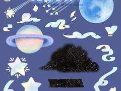 푸른 달 유성우 스티커