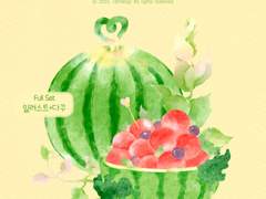 수채화풍 수박, 다꾸 일러스트 디지털 스티커 Full Set