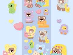 [굿노트 스티커] 후디 곰돌이 스티커