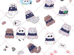 주술회전 고전 동물 친구들 스티커 도안 (유료)